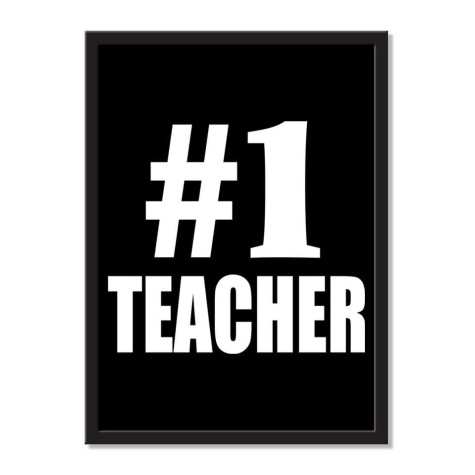 Number One #1 Teacher - Portrait Frame Photo Tile