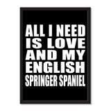 All I Need Is Love And My English Springer Spaniel - Portrait Frame Photo Tile