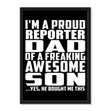 I'm A Proud Reporter Dad Of A Freaking Awesome Son, He Bought Me This - Portrait Frame Photo Tile