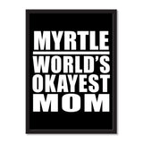 Myrtle World's Okayest Mom - Portrait Frame Photo Tile