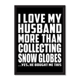 I Love My Husband More Than Collecting Snow Globes ...He Bought Me This - Portrait Frame Photo Tile