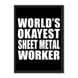World's Okayest Sheet Metal Worker - Portrait Frame Photo Tile