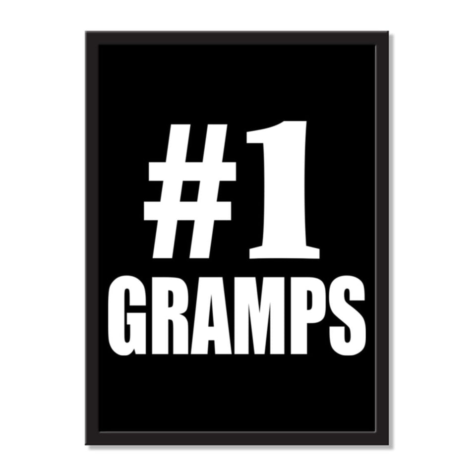 Number One #1 Gramps - Portrait Frame Photo Tile