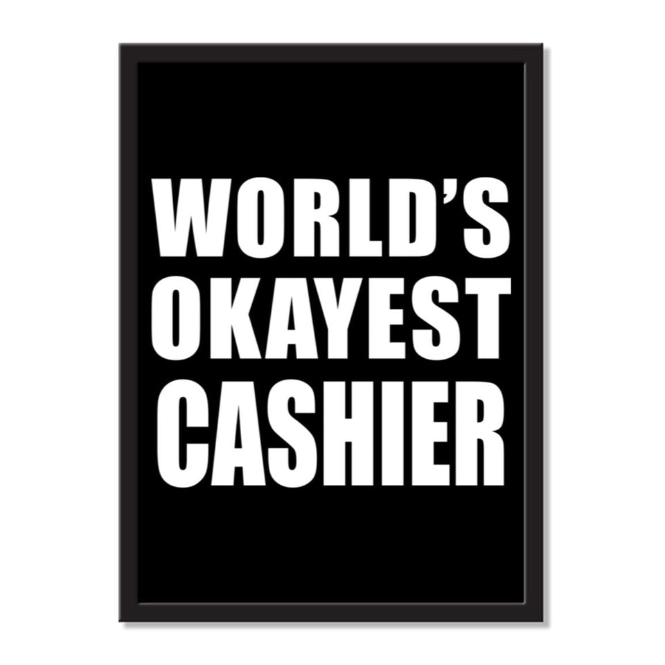 World's Okayest Cashier - Portrait Frame Photo Tile