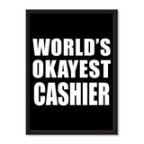 World's Okayest Cashier - Portrait Frame Photo Tile