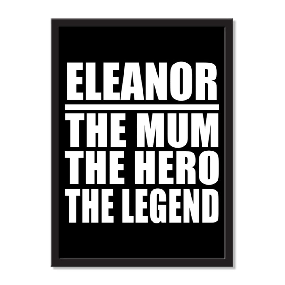 Eleanor The Mum The Hero The Legend - Portrait Frame Photo Tile