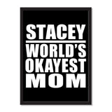 Stacey World's Okayest Mom - Portrait Frame Photo Tile