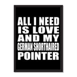 All I Need Is Love And My German Shorthaired Pointer - Portrait Frame Photo Tile