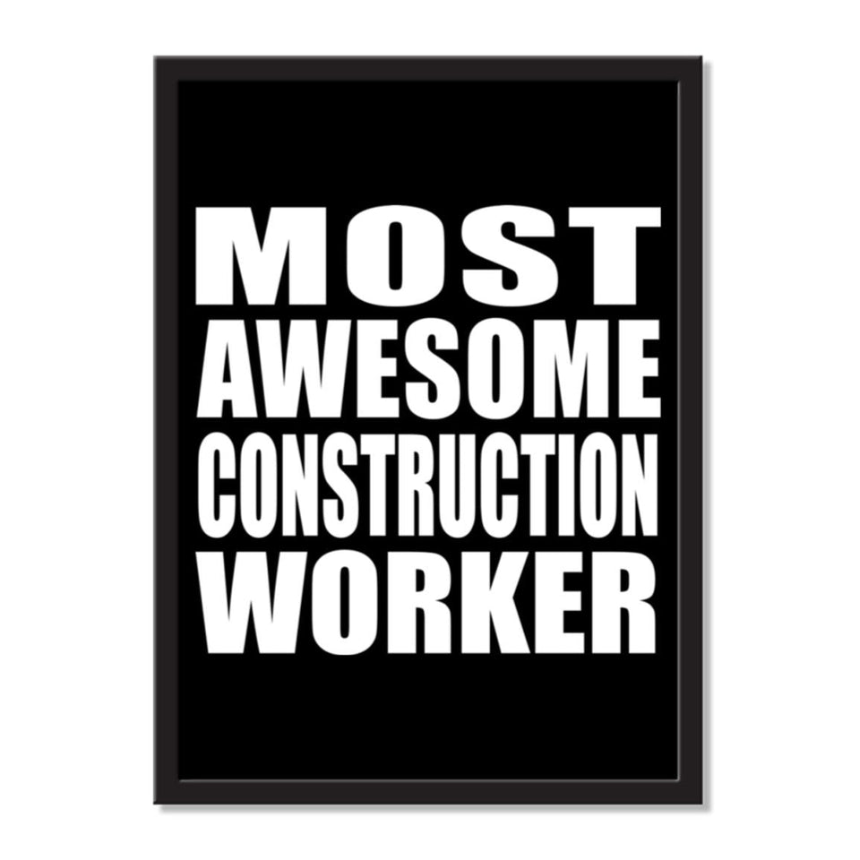Most Awesome Construction Worker - Portrait Frame Photo Tile