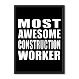 Most Awesome Construction Worker - Portrait Frame Photo Tile