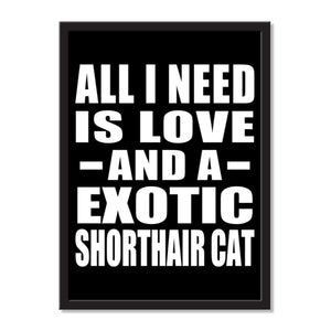 All I Need Is Love And A Exotic Shorthair Cat - Portrait Frame Photo Tile