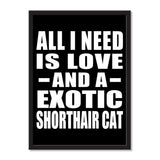 All I Need Is Love And A Exotic Shorthair Cat - Portrait Frame Photo Tile