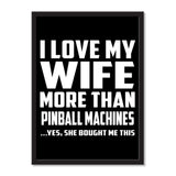I Love My Wife More Than Pinball Machines ...Yes, She Bought Me This - Portrait Frame Photo Tile