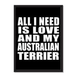 All I Need Is Love And My Australian Terrier - Portrait Frame Photo Tile