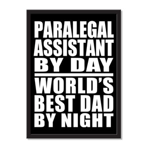 Paralegal Assistant By Day World's Best Dad By Night - Portrait Frame Photo Tile