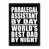 Paralegal Assistant By Day World's Best Dad By Night - Portrait Frame Photo Tile