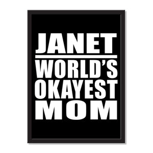 Janet World's Okayest Mom - Portrait Frame Photo Tile