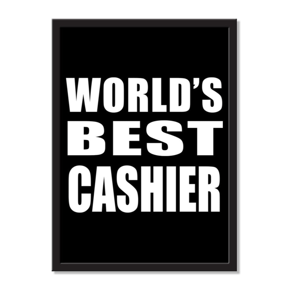 World's Best Cashier - Portrait Frame Photo Tile