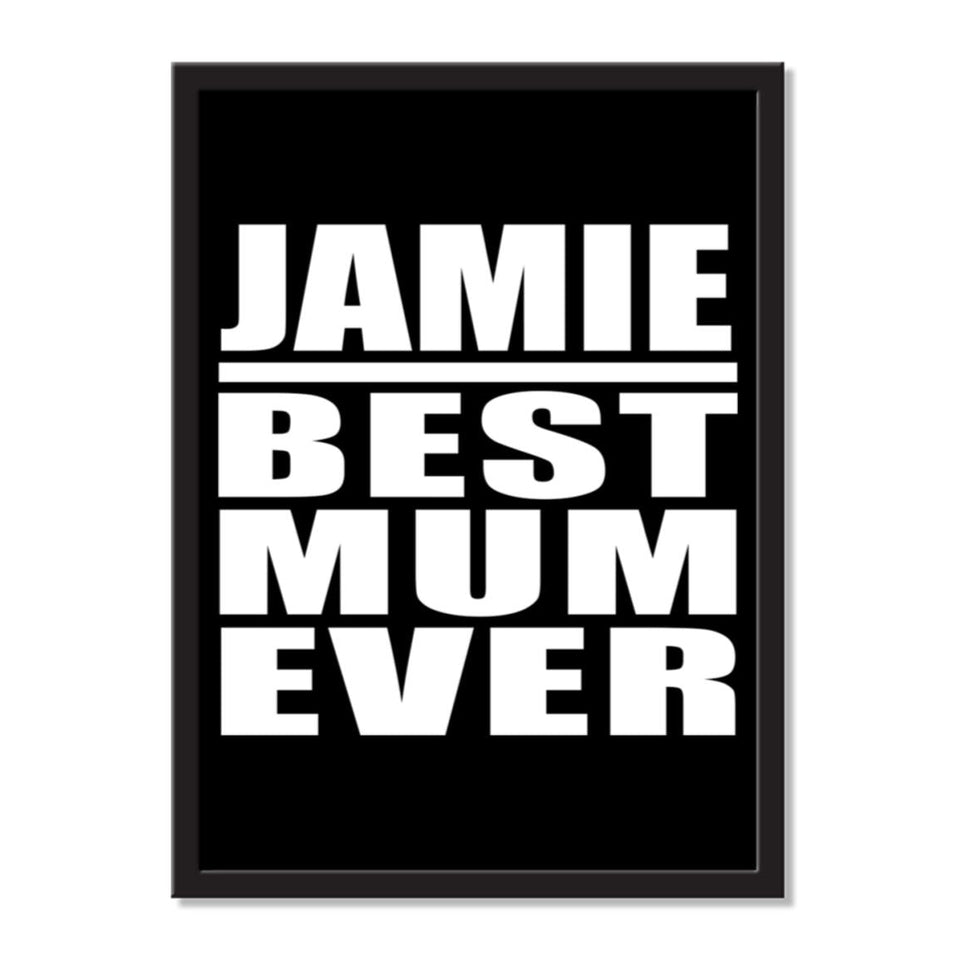 Jamie Best Mum Ever - Portrait Frame Photo Tile