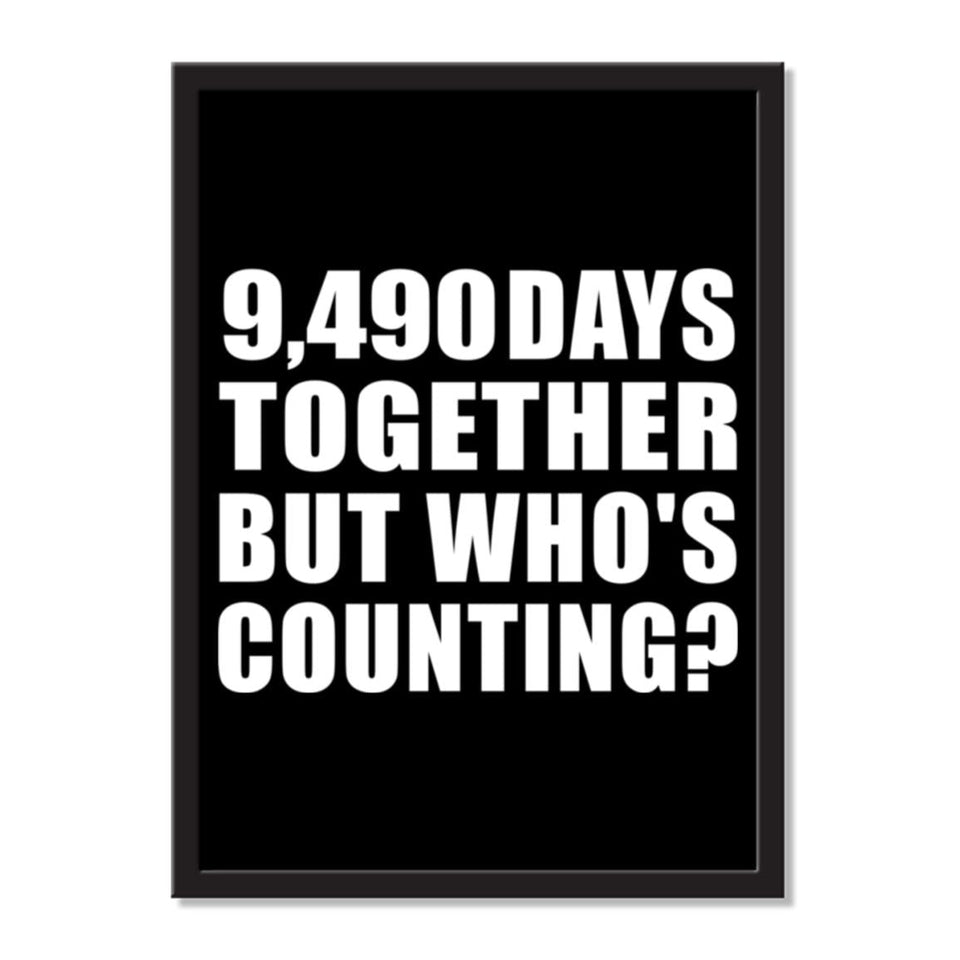 26th Anniversary 9,490 Days Together But Who's Counting - Portrait Frame Photo Tile