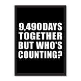 26th Anniversary 9,490 Days Together But Who's Counting - Portrait Frame Photo Tile