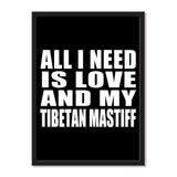 All I Need Is Love And My Tibetan Mastiff - Portrait Frame Photo Tile