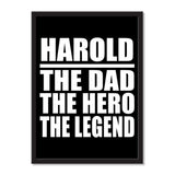 Harold The Dad The Hero The Legend - Portrait Frame Photo Tile