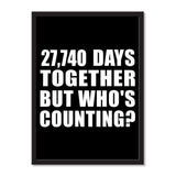 76th Anniversary 27,740 Days Together But Who's Counting - Portrait Frame Photo Tile