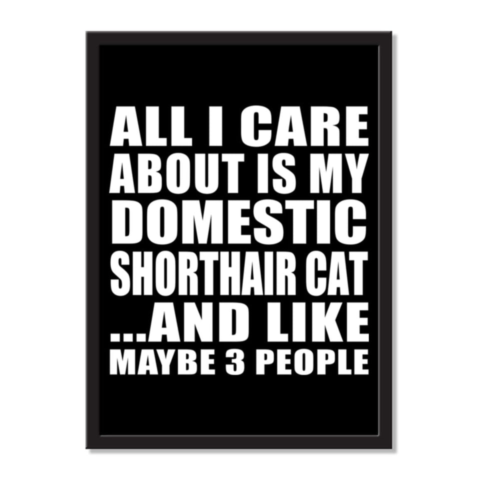All I Care About Is My Domestic Shorthair Cat And Like Maybe 3 People - Portrait Frame Photo Tile