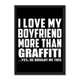 I Love My Boyfriend More Than Graffiti ...He Bought Me This - Portrait Frame Photo Tile