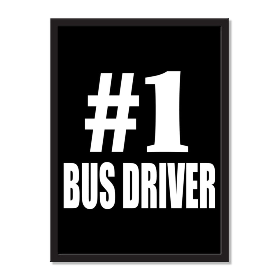 Number One #1 Bus Driver - Portrait Frame Photo Tile