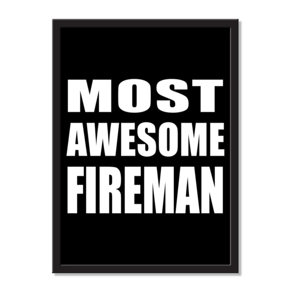 Most Awesome Fireman - Portrait Frame Photo Tile