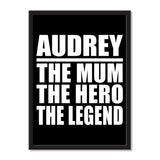 Audrey The Mum The Hero The Legend - Portrait Frame Photo Tile