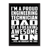 I'm A Proud Engineering Technician Dad Of A Freaking Awesome Son, He Bought Me This - Portrait Frame Photo Tile