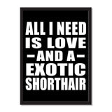 All I Need Is Love And A Exotic Shorthair - Portrait Frame Photo Tile