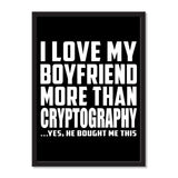 I Love My Boyfriend More Than Cryptography ...He Bought Me This - Portrait Frame Photo Tile