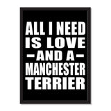 All I Need Is Love And A Manchester Terrier - Portrait Frame Photo Tile
