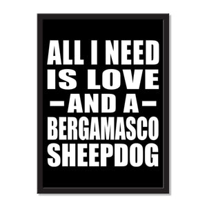 All I Need Is Love And A Bergamasco Sheepdog - Portrait Frame Photo Tile