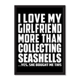 I Love My Girlfriend More Than Collecting Seashells ...She Bought Me This - Portrait Frame Photo Tile