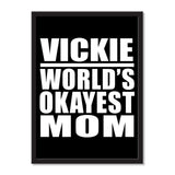 Vickie World's Okayest Mom - Portrait Frame Photo Tile