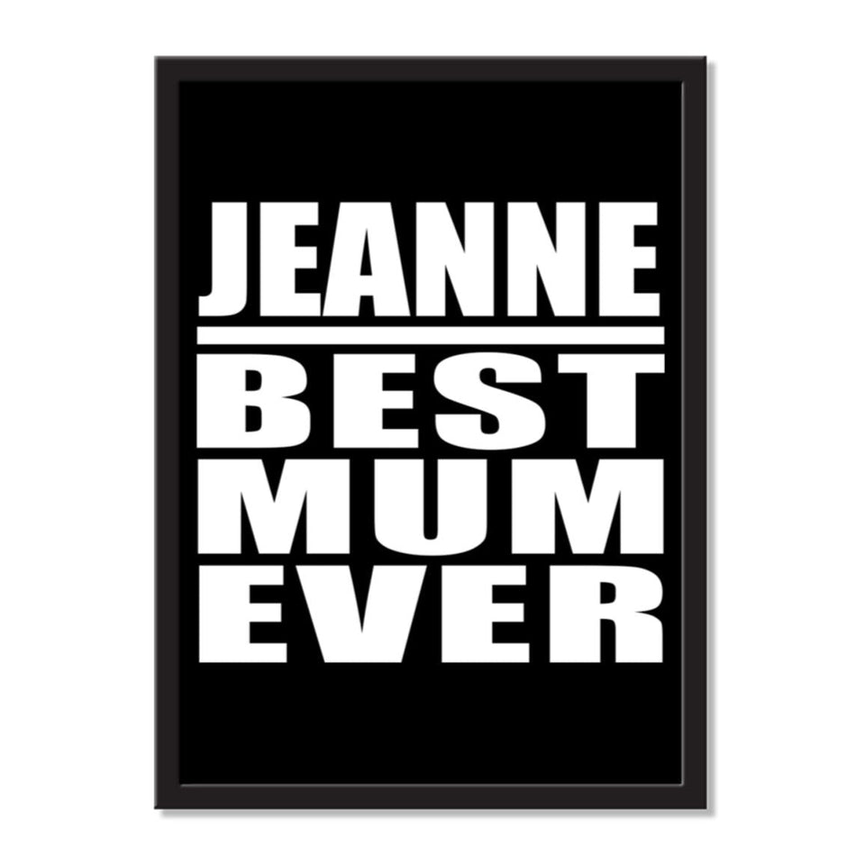 Jeanne Best Mum Ever - Portrait Frame Photo Tile