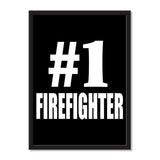Number One #1 Firefighter - Portrait Frame Photo Tile
