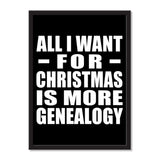 All I Want For Christmas Is More Genealogy - Portrait Frame Photo Tile