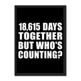 51st Anniversary 18,615 Days Together But Who's Counting - Portrait Frame Photo Tile