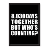 22nd Anniversary 8,030 Days Together But Who's Counting - Portrait Frame Photo Tile