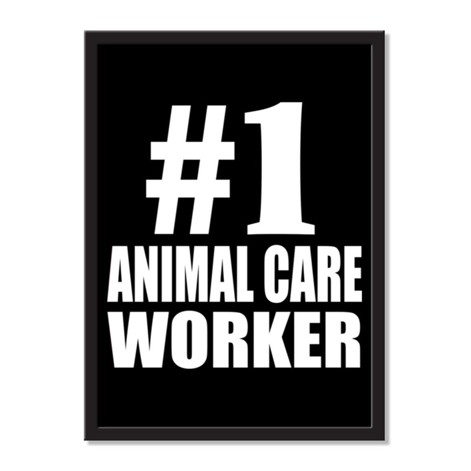 Number One #1 Animal Care Worker - Portrait Frame Photo Tile