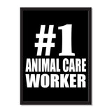 Number One #1 Animal Care Worker - Portrait Frame Photo Tile