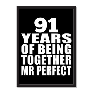 91 Years Of Being Together Mr Perfect - Portrait Frame Photo Tile