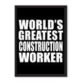 World's Greatest Construction Worker - Portrait Frame Photo Tile