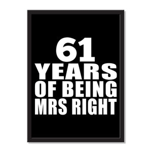 61 Years Of Being Mrs Right - Portrait Frame Photo Tile